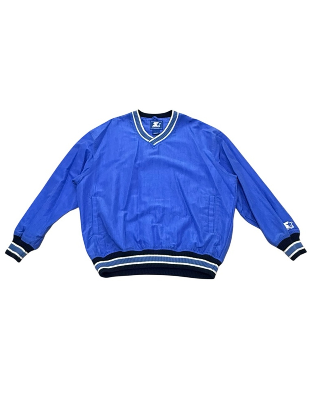 Vintage Starter Windbreaker Blue USA Made 1990s Pullover Jacket Large